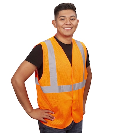 Cordova General Purpose Safety Vest, Hi-Vis Orange Mesh, 6XL V210P6XL